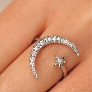 925 Sterling silver sparkling cuff ring